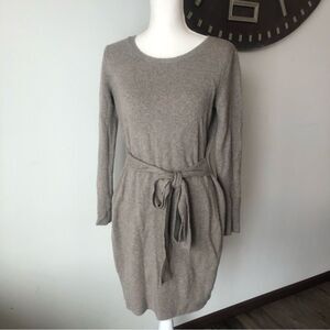 Rachel Zoe Long Sleeve Wool Blend Tie Front Sweater Dress